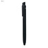 A black stylus pen with a sleek design and a clip. It features a logo on the side.