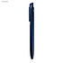 A navy blue stylus pen with a sleek design and a clip for attachment, featuring a branding logo.