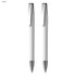 A Prestige Pen Gift Set featuring two white plastic pens with silver accents and clips.