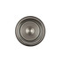 A double wall coffee cup in a stainless steel finish, featuring a smooth interior and a logo at the base.