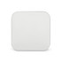 A square charging pad in white, featuring rounded edges and a smooth surface. It has a branding logo on the side.