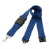 A blue lanyard with a clip and a black buckle, designed for holding ID cards or badges.