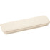 A bamboo fibre cutlery set in a cream-coloured container, featuring a simple, eco-friendly design.