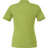 A women's short sleeve polo in a vibrant green colour, featuring a collar and a logo.