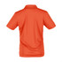 An orange women's short sleeve polo shirt with a collar and no visible logo on the back.
