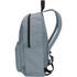 A grey laptop backpack with two side pockets and a zippered main compartment. It features adjustable shoulder straps.