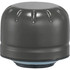 A drink bottle in dark grey with a rounded cap and a simple design, featuring a logo.