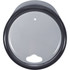 A drink bottle lid in black with a circular opening, featuring a logo.