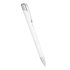 A white ballpoint pen with a metal clip and silver accents. The pen features a sleek, modern design and includes a logo.