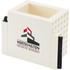 A white 3-in-1 pen pot featuring a perforated design and a logo on one side.