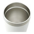 A drink bottle featuring a sleek white exterior and a stainless steel interior, designed for thermal insulation.
