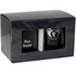 A gift box containing two black drinkware items, featuring one with a logo and another with personalised text.
