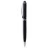 A black metal ballpoint pen with a silver clip and branding.