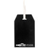 A black chalkboard tag with a white string, featuring a logo at the bottom. Ideal for labelling or decoration.
