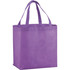 A purple non-woven tote bag with two handles and a spacious design. The bag includes a logo.