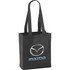 A black non-woven tote bag with two handles and a logo on the front. It has a spacious 6L capacity.