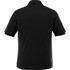 A short sleeve men's polo shirt in black, featuring a logo on the back.