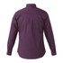 A men's long sleeve button-up shirt in deep purple, featuring a back yoke and buttoned cuffs. Includes a logo.