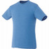 A short sleeve men's t-shirt in a vibrant blue colour, featuring a simple design and a logo.
