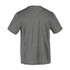 A grey short sleeve tech tee for men, featuring a simple design and a logo on the back.