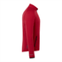 A red men's jacket with a zippered pocket, featuring a modern design and a branding logo.