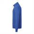 A full-zip men's fleece jacket in vibrant blue, featuring a high collar and side pockets. It has a logo on the chest.