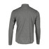A grey men's quarter zip track jacket featuring a simple design and long sleeves. It has a branding logo on the material.