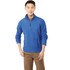 A blue polar fleece jumper featuring a quarter zip and a side logo, shown on a male model.