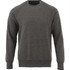 A men's crew jumper in dark grey fleece, featuring a simple design and ribbed cuffs. It has a logo.
