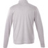 A grey knit quarter zip jumper for men, featuring a smooth fabric and long sleeves. It has a logo on the back.