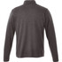 A men's quarter zip jumper in dark grey with long sleeves and a collar, featuring a logo.