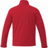 A red Maxson Softshell Jacket for men, featuring a sleek design and a logo on the back.