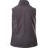 A grey women's softshell vest with a high collar and a smooth, fitted design, featuring a logo.