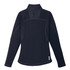 A black women's quarter zip jumper featuring a textured back design and a logo.