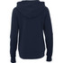 A women's navy fleece zip hoody, featuring a hood and long sleeves, with a simple design and logo.