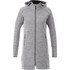 A women's Odell Knit Zip Hoody in grey, featuring a full zip, hood, and side pockets. Includes branding.