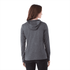 A women's eco knit hoody in dark grey, featuring a hood and a relaxed fit, viewed from the back.