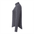 A women's quarter zip jacket in a dark grey shade, featuring a collar and long sleeves. It has a brand logo.