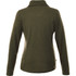A green knitted jumper with a half zip and a high collar, featuring long sleeves and a subtle, textured pattern.