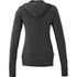 A women's full zip hoody in charcoal grey, featuring a hood and long sleeves, with a small logo.