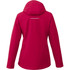 A women's fleece lined jacket in vibrant red, featuring a hood and a discreet logo on the back.