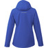 A blue women's fleece lined jacket with a hood and a reflective detail on the back. It has a logo.