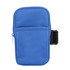 A drink bottle pouch in blue, featuring a zippered compartment and an adjustable strap for secure attachment.