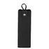 A black PU leather bag designed for cable tidying, featuring a loop for hanging and a snap closure.