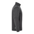 A black eco waterproof softshell jacket with a high collar and zippered pockets, featuring a logo.