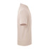 A beige men's polo shirt with a classic collar and short sleeves, featuring a logo.