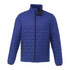 A blue men's lightweight packable insulated puffer jacket with a zip closure and side pockets.