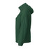 A green women's TOBA packable rain jacket with a hood and side pockets. Features a branding logo.