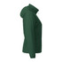 A green women's packable rain jacket with a hood and zippered front, featuring side pockets and a logo.