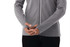 A lightweight grey full zip performance jacket featuring thumb holes, with a fitted silhouette and a branding logo.